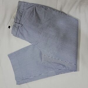 Women's Lands' End Striped Capri Pants, Blue/White, Size 6, Pre-Owned